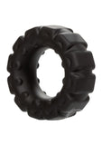 Alpha Liquid Silicone Prolong Tread Cock Ring - Black