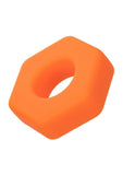 Alpha Liquid Silicone Prolong Sexagon Cock Ring - Orange