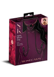Secret Kisses Rosegasm Open Mouth Gag with Nipple Clips and Satin Blindfold - Red/Black