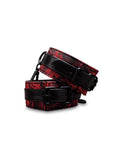 Secret Kisses Rosegasm Buckle Cuffs with Satin Blindfold - Red/Black
