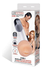 Lux Fetish 2 in 1 Blowjob Auto Sucker & Penis Englarger Pump - Black
