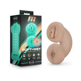 Blush M for Men Soft + Wet Double Trouble Glow in the Dark Self-Lubricating Stroker Beige