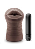 EnLust Krystal Dual End Vibrating Stroker - Mouth - Chocolate