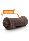 EnLust Krystal Dual End Vibrating Stroker - Mouth - Chocolate