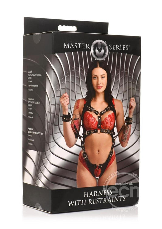 Master Series Harness with Restraints - Black/Gold