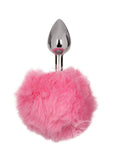 Running Wild Faux Fur Bunny Tail and Metallic Anal Plug - Pink