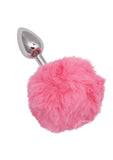 Running Wild Faux Fur Bunny Tail and Metallic Anal Plug - Pink