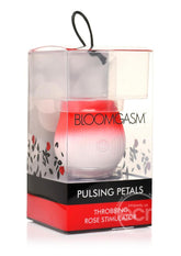 Bloomgasm Pulsing Petals Throbbing Silicone Rechargeable Rose Stimulator - Red