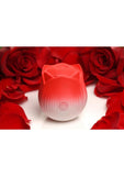 Bloomgasm Pulsing Petals Throbbing Silicone Rechargeable Rose Stimulator - Red
