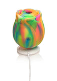 Bloomgasm Glow Rose Rechargeable Silicone Glow-in-the-Dark Rose Clit Stimulator - Multicolor