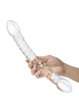 Glas Girthy Double Trouble Glass Dildo 12in - Clear