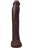 Signature Cocks Ultraskyn Hollywood Cash Dildo with Removable Suction Cup 11in - Chocolate