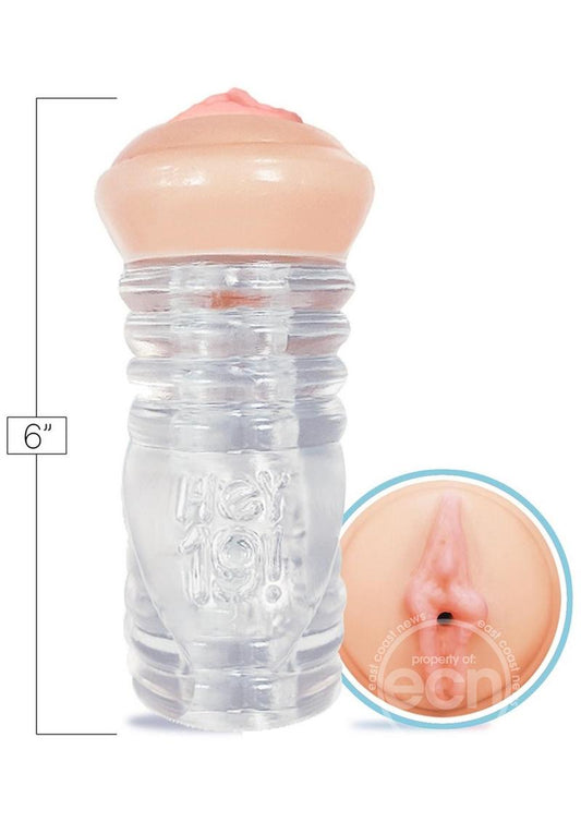 Hey 19!, ClearStroke Dual End Pussy Leah Gotti - Clear/Vanilla