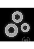 Firefly Bubble Ring Glow in The Dark Cock Ring Set (3 pieces) - White