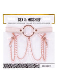 Sportsheets Sex & Mischief Peaches 'n CreaMe Collar with Nipple Clamps