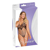 Magic Silk Seamless Open-Crotch Teddy Black OS