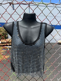 CROPPED TANK TOP WITH FLAT BACK RHINESTONES - OS