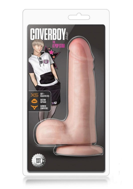 Loverboy K Pop Star Realistic 7.25 in. Dildo with Balls Beige