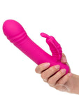 Thicc Chubby Rotating Rechargeable Silicone Butterfly Rabbit Vibrator- Pink