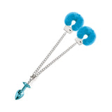 Nixie Metal Butt Plug & Handcuff Set Medium Metallic