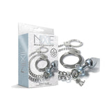 Nixie Metal Butt Plug & Handcuff Set Medium Metallic