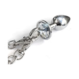 Nixie Metal Butt Plug & Handcuff Set Medium Metallic