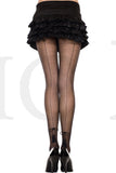 BACKSEAM SHEER PANTYHOSE WITH TASSEL BOW - BLACK