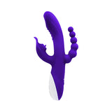 Lick Me Triple Stim Rechargeable Silicone Vibrator - Purple