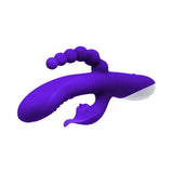 Lick Me Triple Stim Rechargeable Silicone Vibrator - Purple