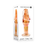 Gender X Just The Tip Phallic Glass Anal Plug Orange