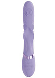 Vive Fronda Silicone Rechargeable Triple Motor G-Spot Vibrating and Tapping Leaf Clit Stimulator - Lavender