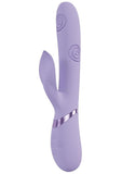 Vive Fronda Silicone Rechargeable Triple Motor G-Spot Vibrating and Tapping Leaf Clit Stimulator - Lavender