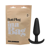 In a Bag Silicone Anal Plug 3in - Black