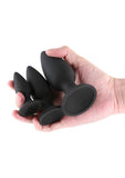 Renegade Triple Strike Silicone Anal Plug Kit (3pc Set) - Black