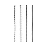 Ouch! Urethral Sounding Beginner Silicone Spiral Screw Plug Set Black 3 mm / 4 mm / 5 mm / 6 mm