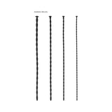 Ouch! Urethral Sounding Beginner Silicone Spiral Screw Plug Set Black 3 mm / 4 mm / 5 mm / 6 mm