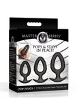 Master Series Pop Plugs Hollow Silicone Anal Trainer Set (3 Piece) - Black