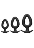 Master Series Pop Plugs Hollow Silicone Anal Trainer Set (3 Piece) - Black