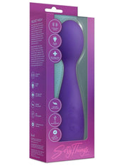 Sexy Things Velvet High Rechargeable Silicone Vibrating Wand - Purple