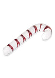Glas Candy Cane Dream Glass Dildo 7.5in - Clear/Red