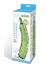 Glas Caressing Cucumber Glass Dildo 8.25in - Green