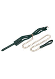 Sex & Mischief Indica Cutout Collar and Leash - Green/Gold