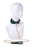 Sex & Mischief Indica Cutout Collar and Leash - Green/Gold