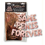 Glitterati Same Penis Balloon Banner - Rose Gold/Black
