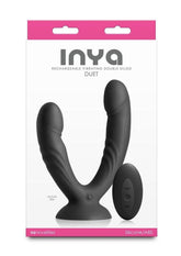 INYA Duet Rechargeable Silicone Vibrating Double Dildo with Remote - Black