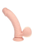 Realrock Realistic Dual Density Vibrating Silicone Dildo with Weighted Balls 8 in. Beige