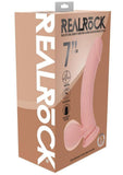 Realrock Realistic Dual Density Vibrating Silicone Dildo with Weighted Balls 7 in. Beige