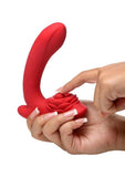 Bloomgasm Petal Twirl Clit Massaging Rechargeable Silicone Vibrator - Red
