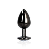 Shots Ouch! Round Gem Butt Plug Medium Gunmetal/Diamond