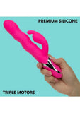 Enchanted Wave Action Bunny Rechargeable Silicone Vibrator - Pink